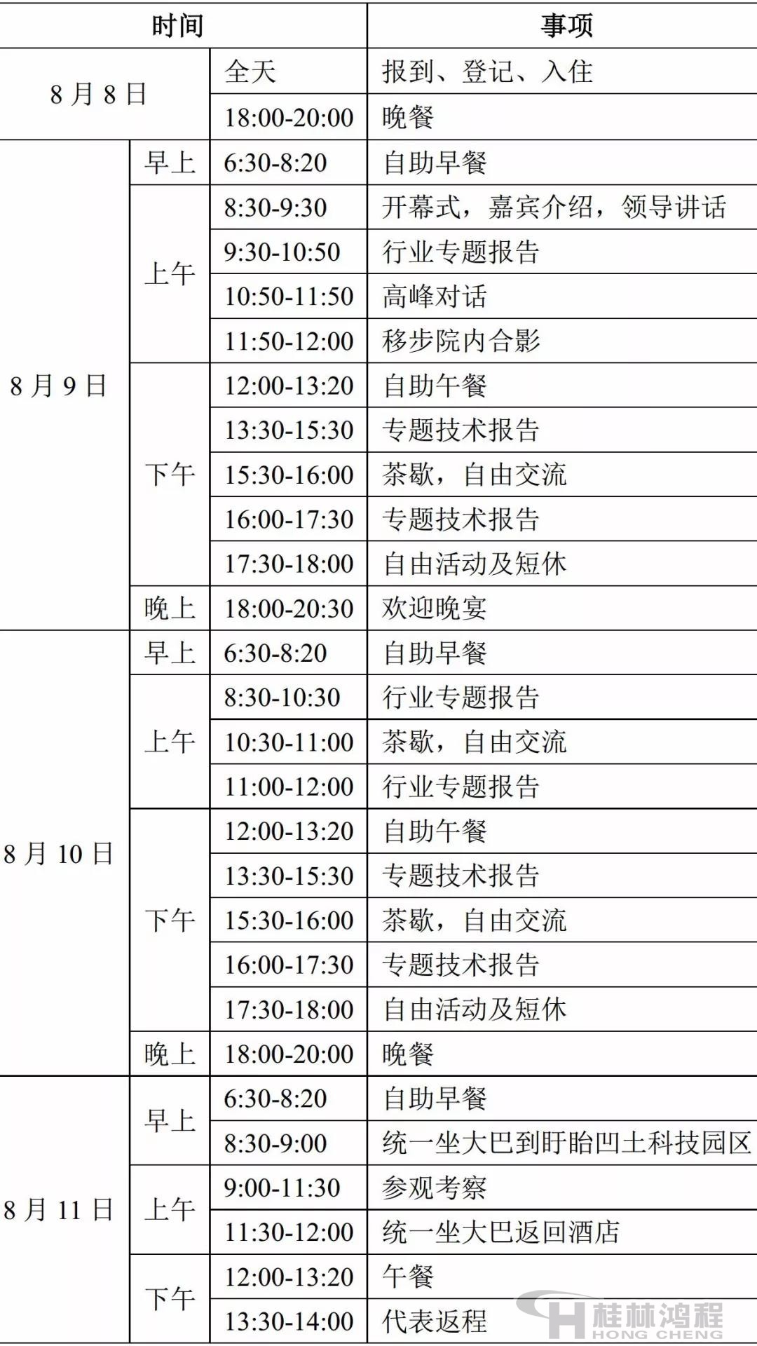 2018年中國非金屬礦產業技術高峰論壇會議流程